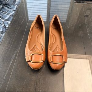 Sofft Brown Flats with Gold Accent